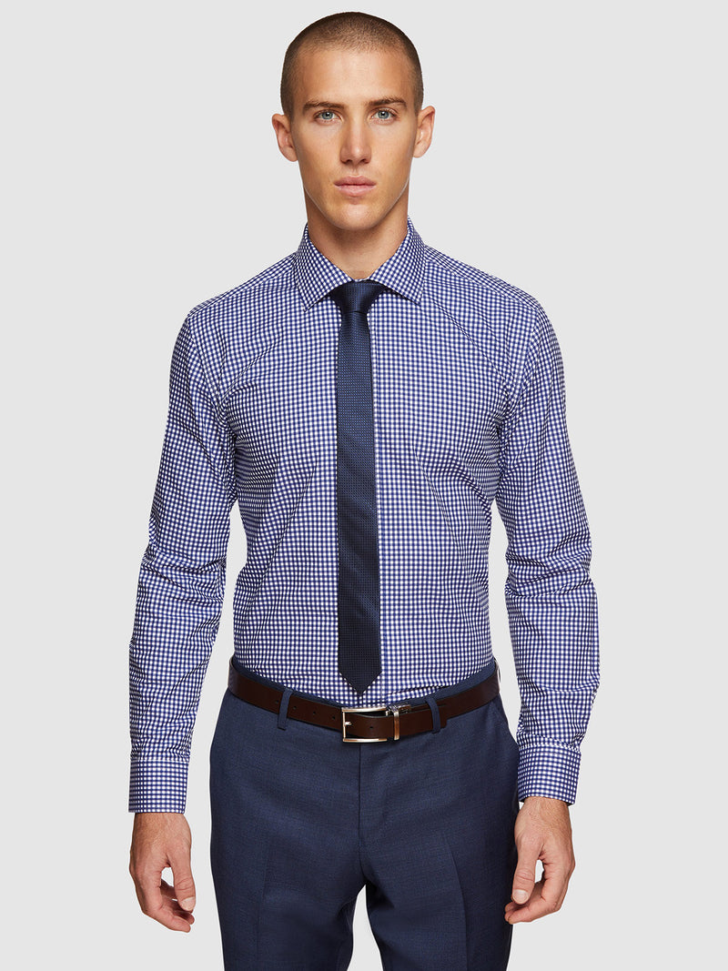 ISLINGTON REGULAR FIT CHECKED SHIRT NAVY