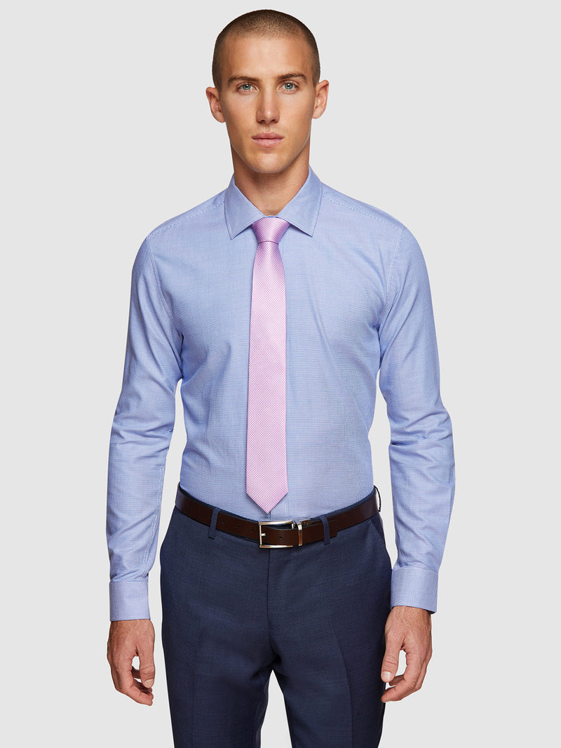 BECKTON DOBBY SHIRT BLUE