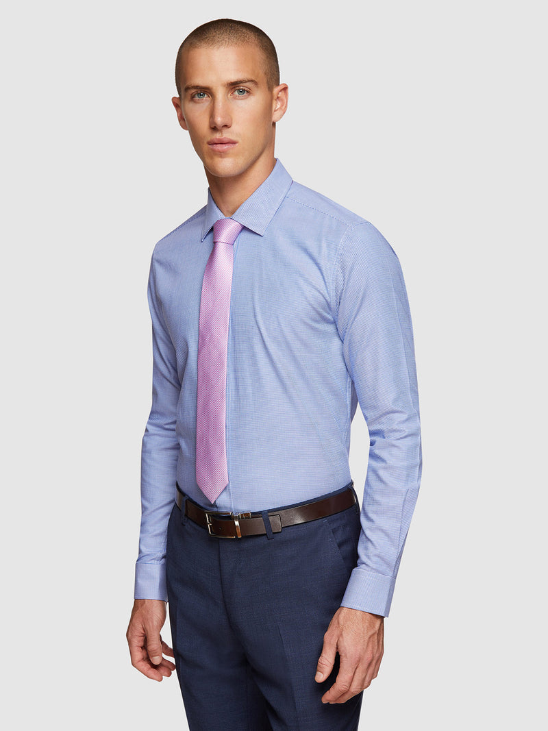 BECKTON DOBBY SHIRT BLUE