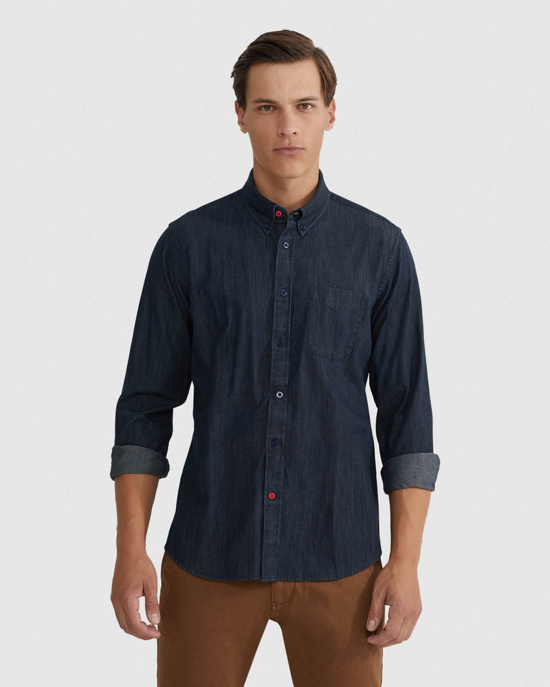 PORTLAND INDIGO DENIM SHIRT MENS SHIRTS