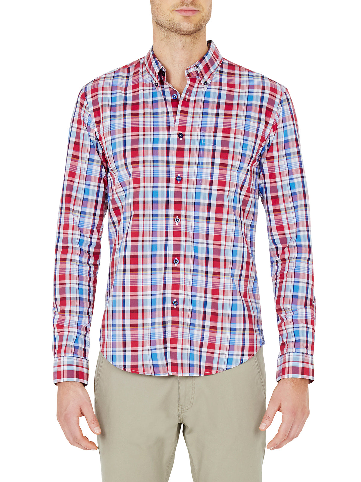 UXBRIDGE CHECK SHIRT RED/BLUE