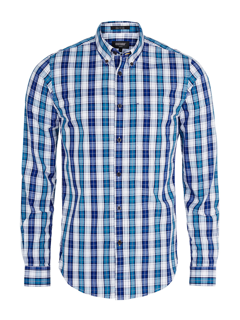 UXBRIDGE CHECKED SHIRT PETROL/NVY