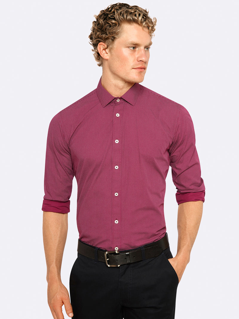 KENTON PRINTED SHIRT BERRY