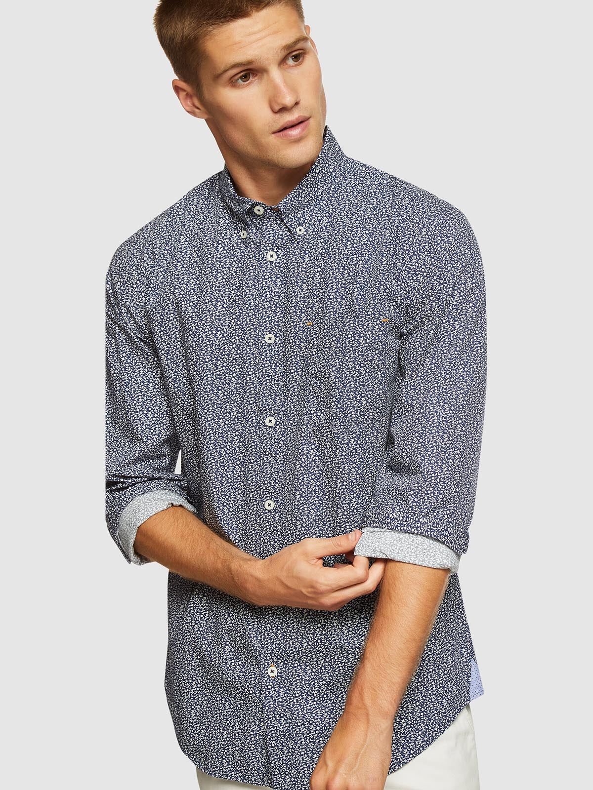 UXBRIDGE REGULAR FIT PRINTED SHIRT NAVY