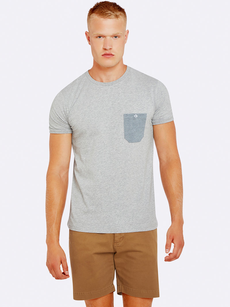 MASON CHEST POCKET TSHIRT MEL GRY