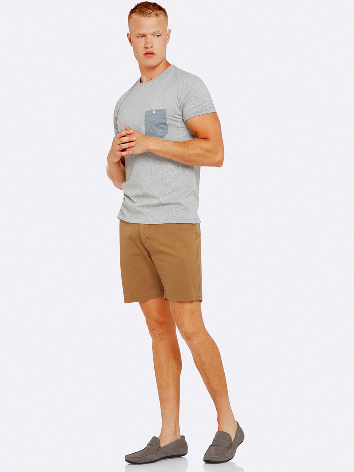 MASON CHEST POCKET TSHIRT MEL GRY