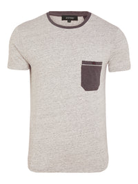 CONTRAST TRIM T-SHIRT GREY