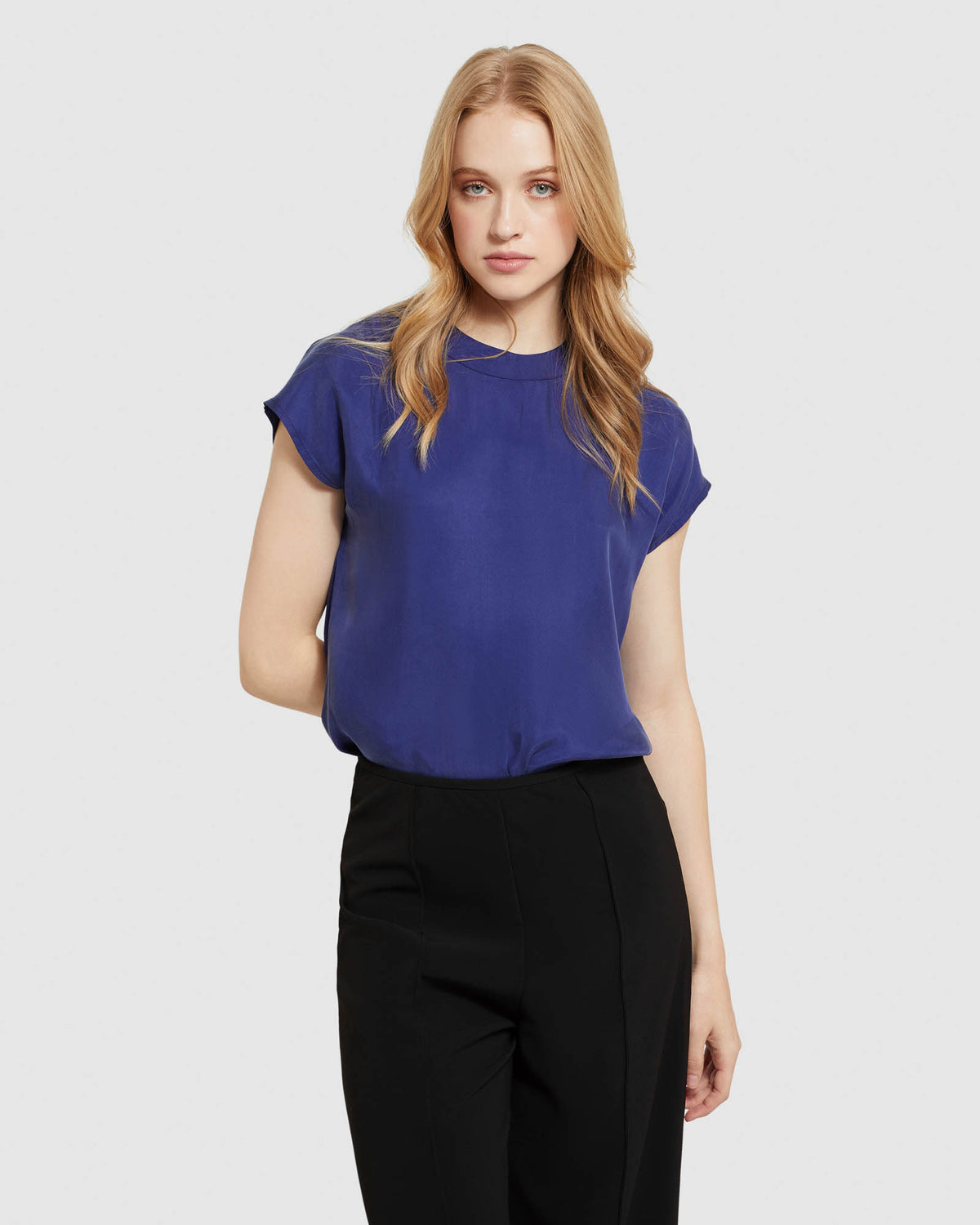 LAUREN WOVEN FRONT TOP WOMENS TOPS