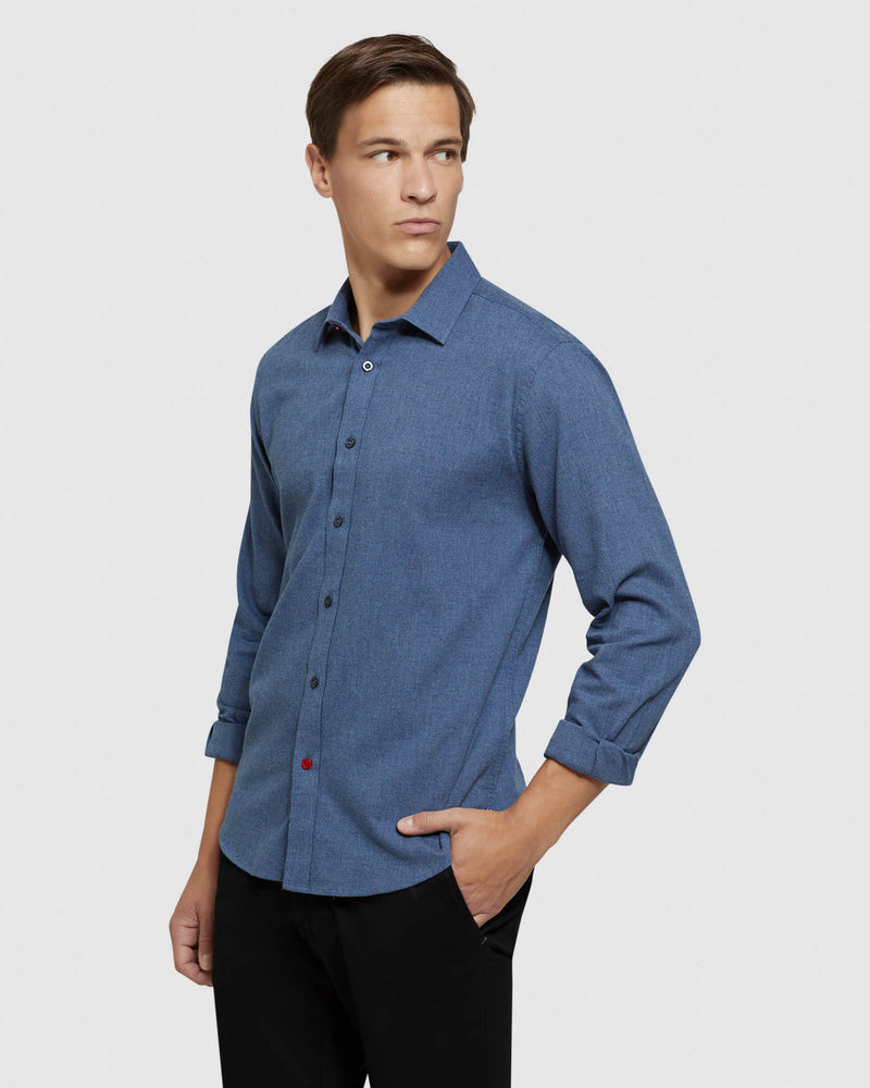 KENTON HERRINGBONE MELANGE SHIRT MENS SHIRTS