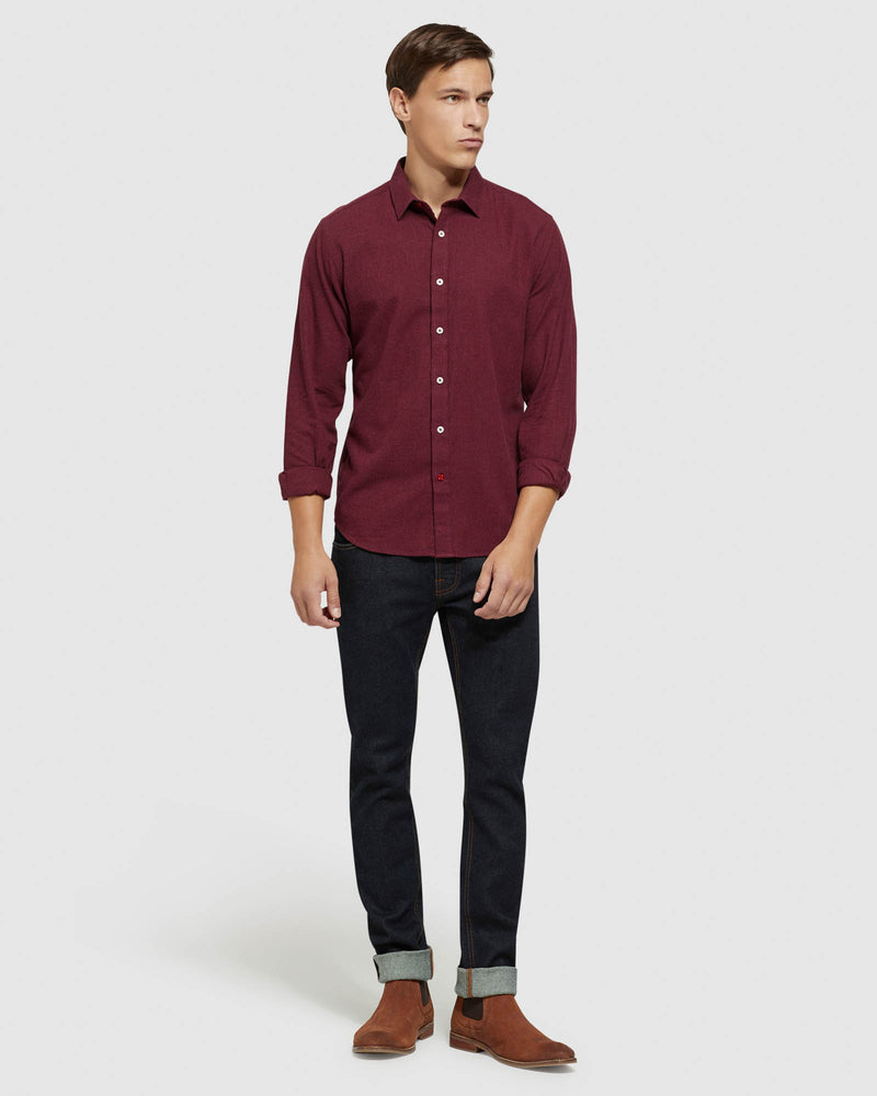 KENTON HERRINGBONE MELANGE SHIRT MENS SHIRTS