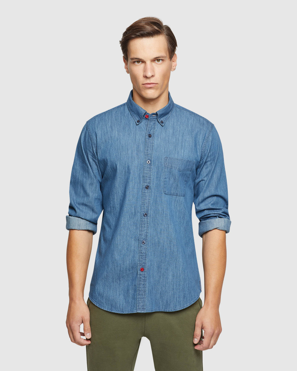 PORTLAND REG FIT BLEACH WASH SHIRT MENS SHIRTS