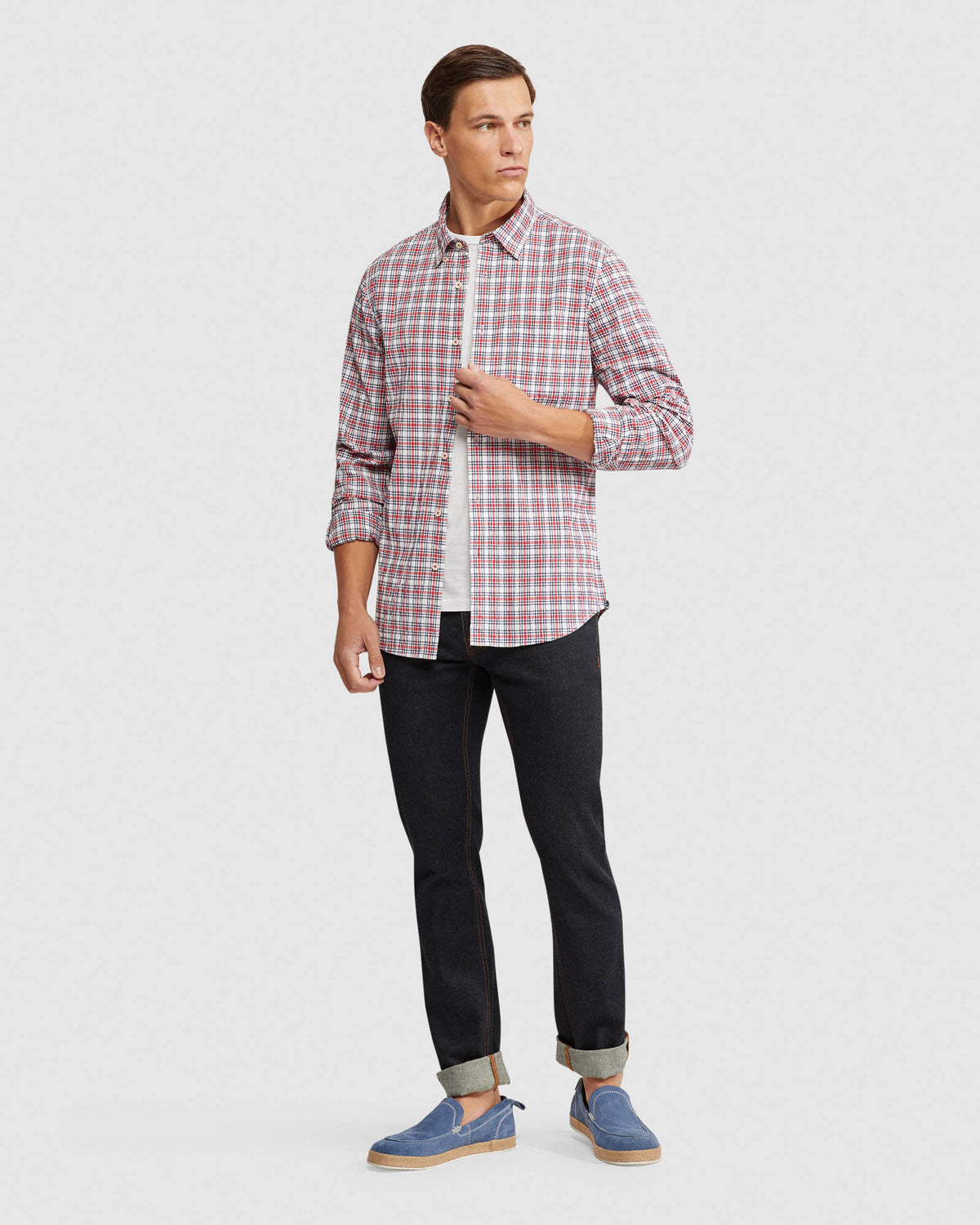 PORTLAND SEERSUCKER CHECK REGULAR SHIRT MENS SHIRTS