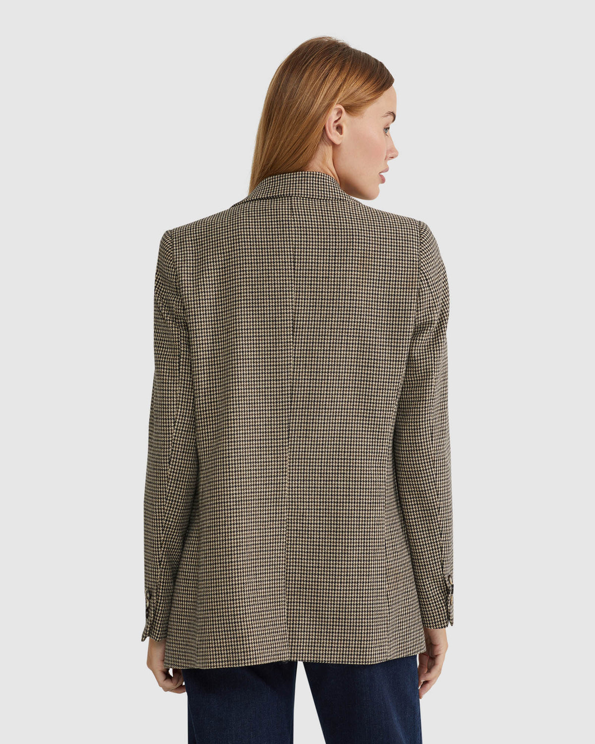 Polo Ralph Lauren Relaxed Houndstooth Blazer, Brown, 8