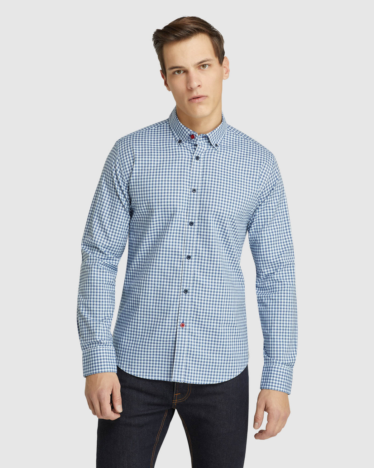 STRATTON CHECKED SHIRT PETROL