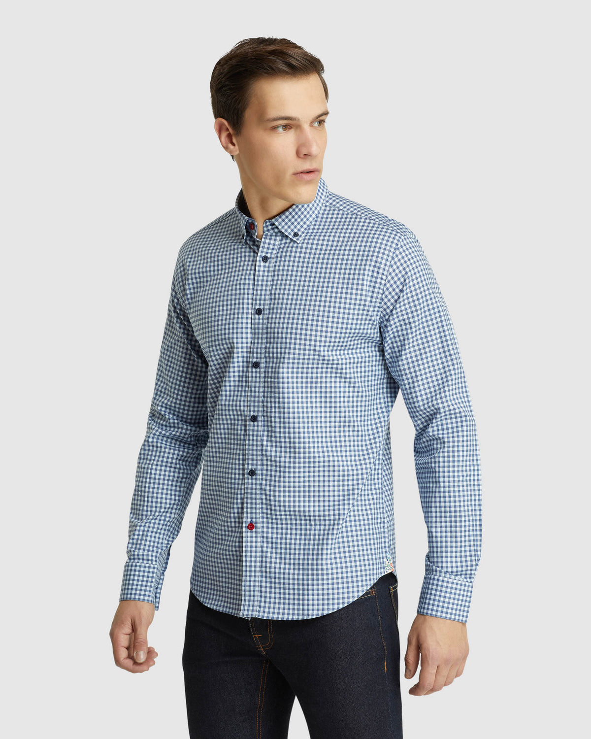 STRATTON CHECKED SHIRT PETROL