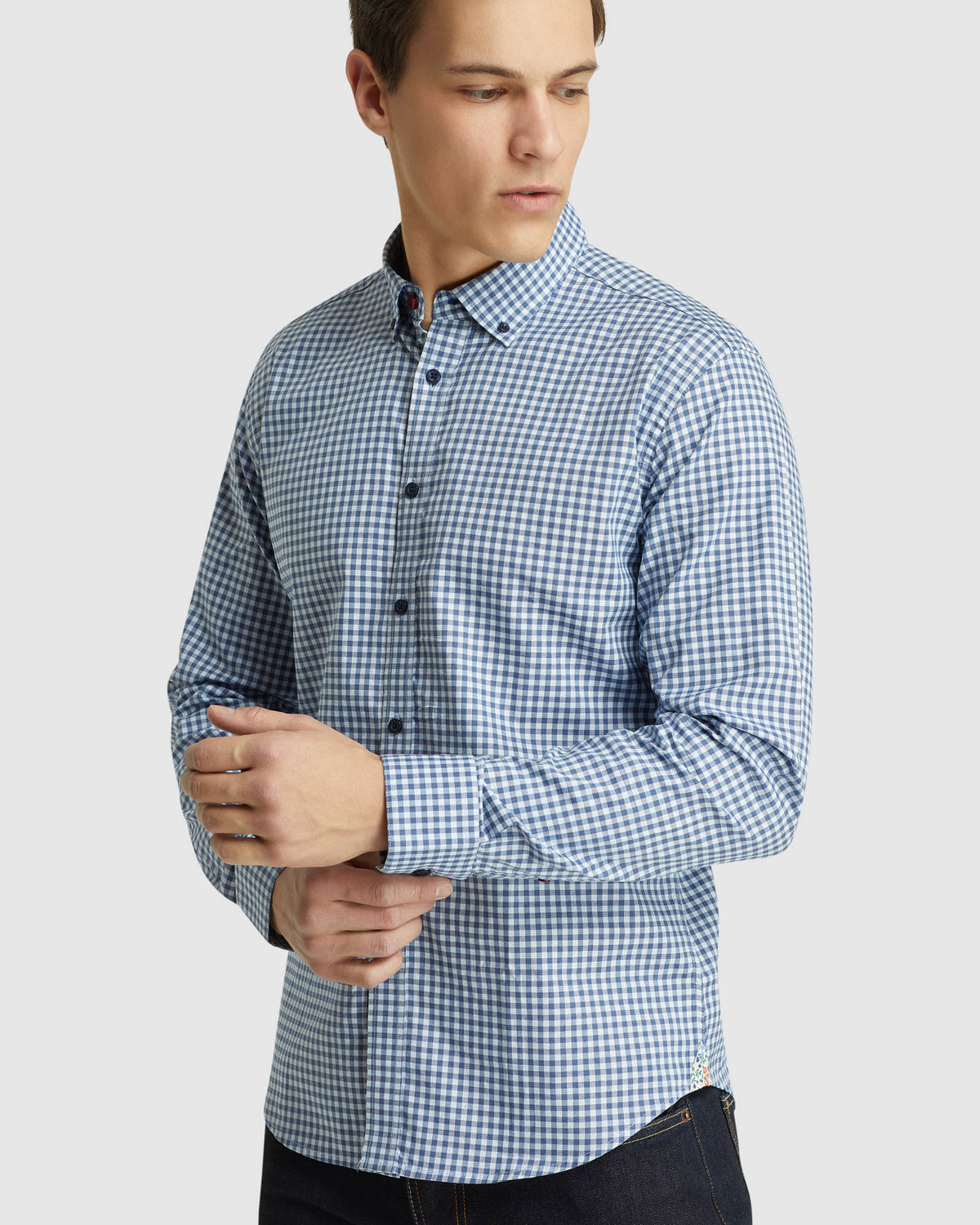 STRATTON CHECKED SHIRT PETROL