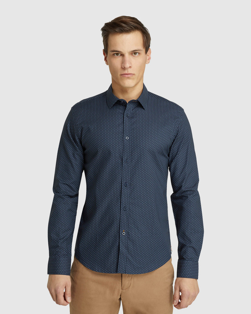 KENTON PRINTED SHIRT NAVY