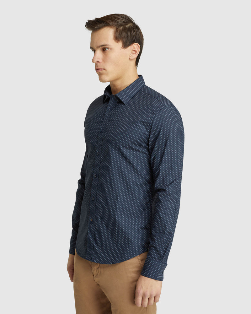 KENTON PRINTED SHIRT NAVY