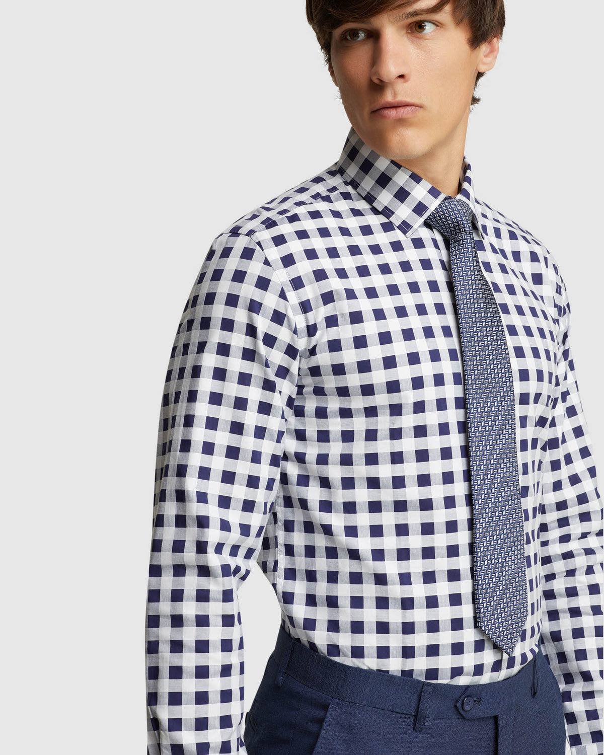 BECKTON CHECKED LUXURY SHIRT NAVY