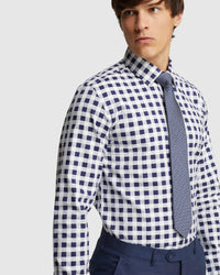 BECKTON CHECKED LUXURY SHIRT NAVY