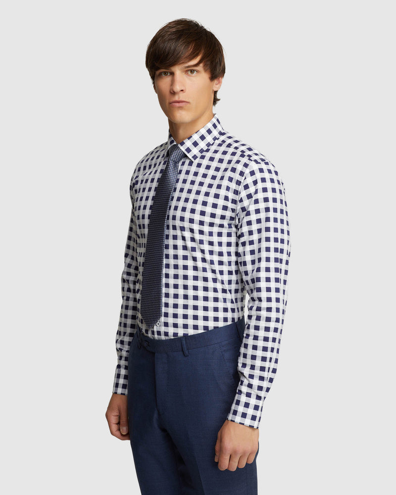 BECKTON CHECKED LUXURY SHIRT NAVY