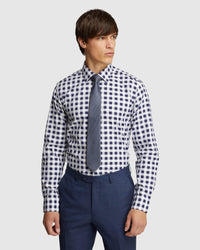 BECKTON CHECKED LUXURY SHIRT NAVY