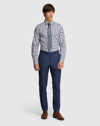 BECKTON CHECKED LUXURY SHIRT NAVY