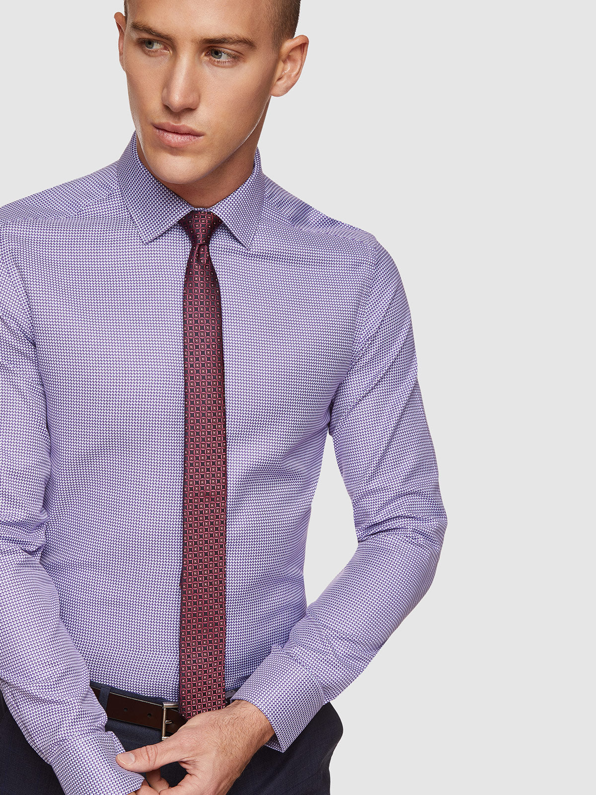 BECKTON DOBBY SHIRT PURPLE