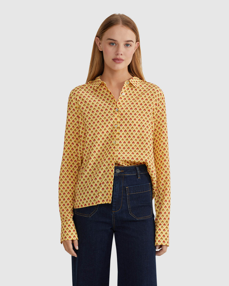 POPPY PRINTED BLOUSE WOMENS SHIRTS