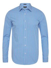 BECKTON CHECKED SHIRT BLUE