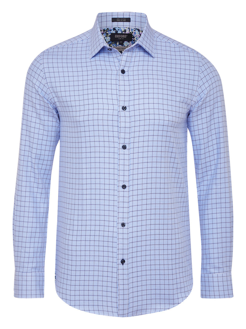 BECKTON DOBBY SHIRT BLUE