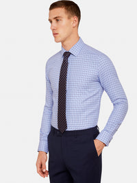 BECKTON DOBBY SHIRT BLUE