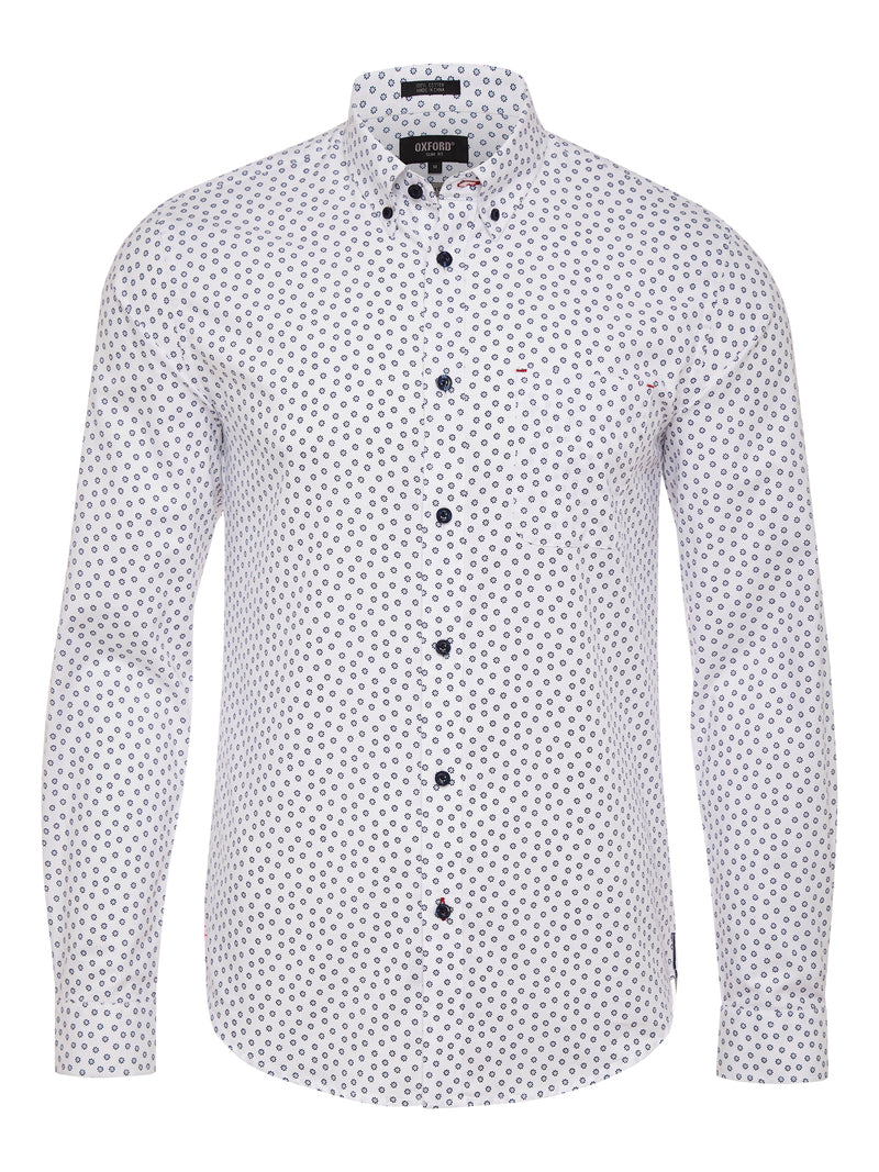 UXBRIDGE TAPE DETAIL SHIRT WHITE/NAVY