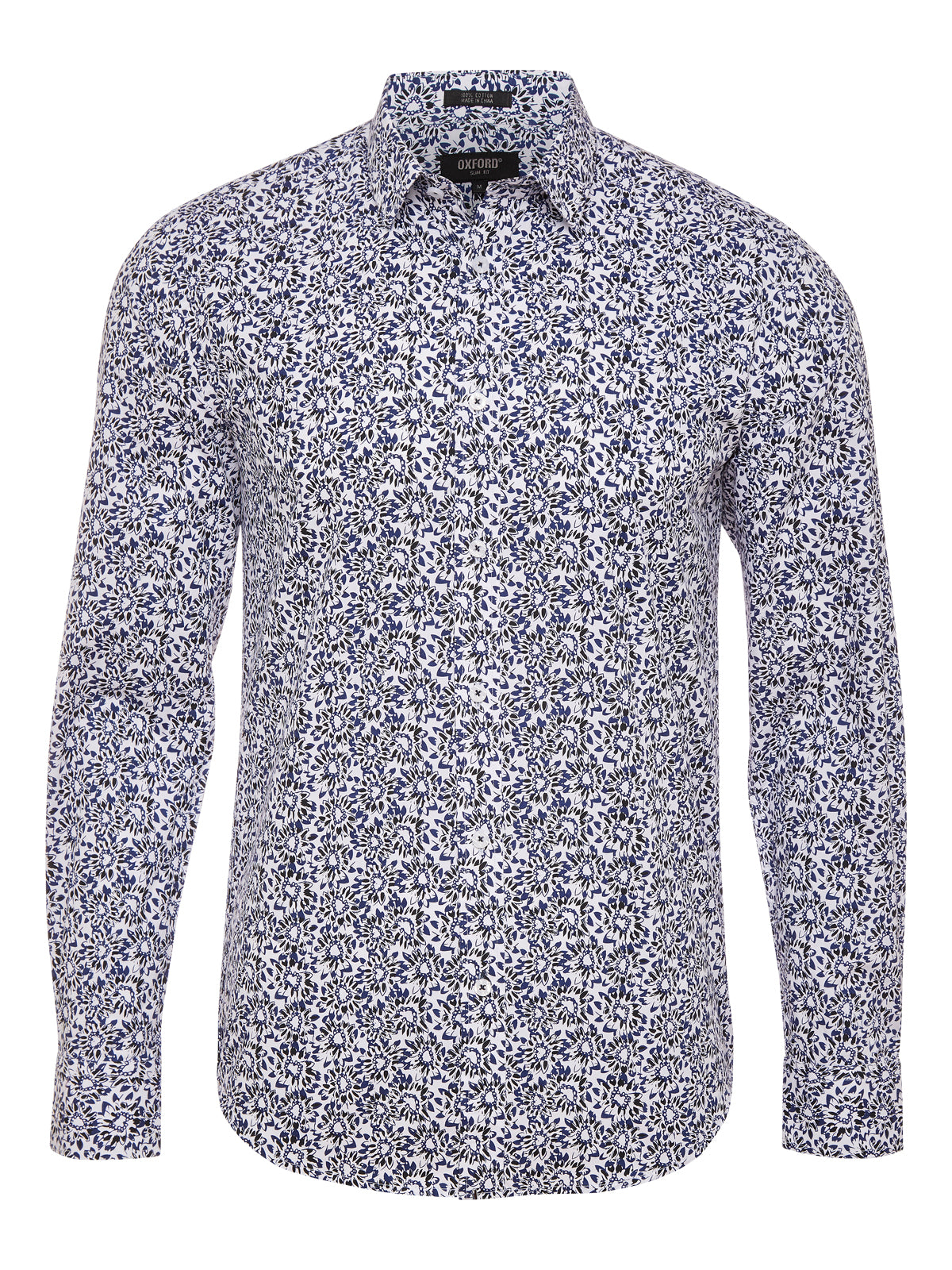 KENTON FLORAL PRINTED SHIRT NAVY/CHARCOAL