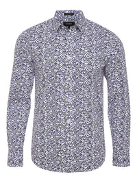 KENTON FLORAL PRINTED SHIRT NAVY/CHARCOAL