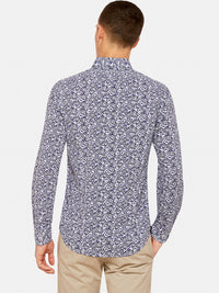 KENTON FLORAL PRINTED SHIRT NAVY/CHARCOAL