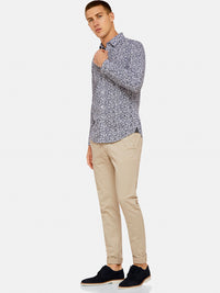 KENTON FLORAL PRINTED SHIRT NAVY/CHARCOAL