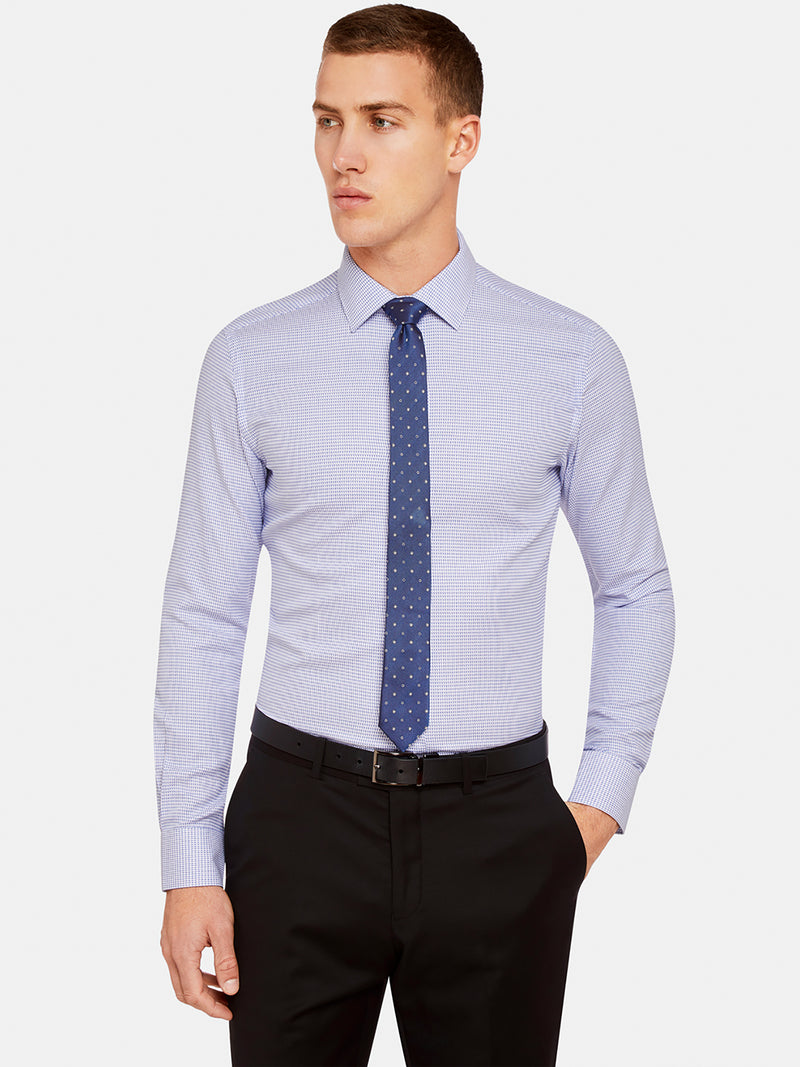 BECKTON DOBBY SHIRT BLUE