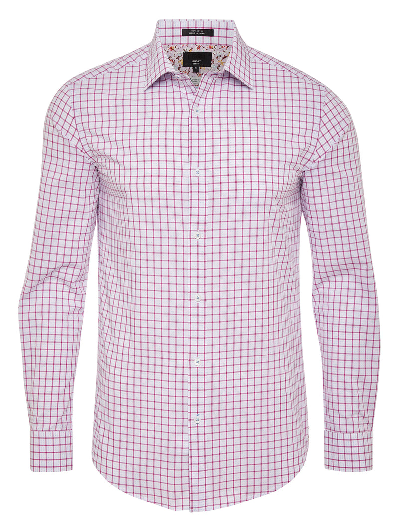 BECKTON LUXURY CHECKED SHIRT WINE