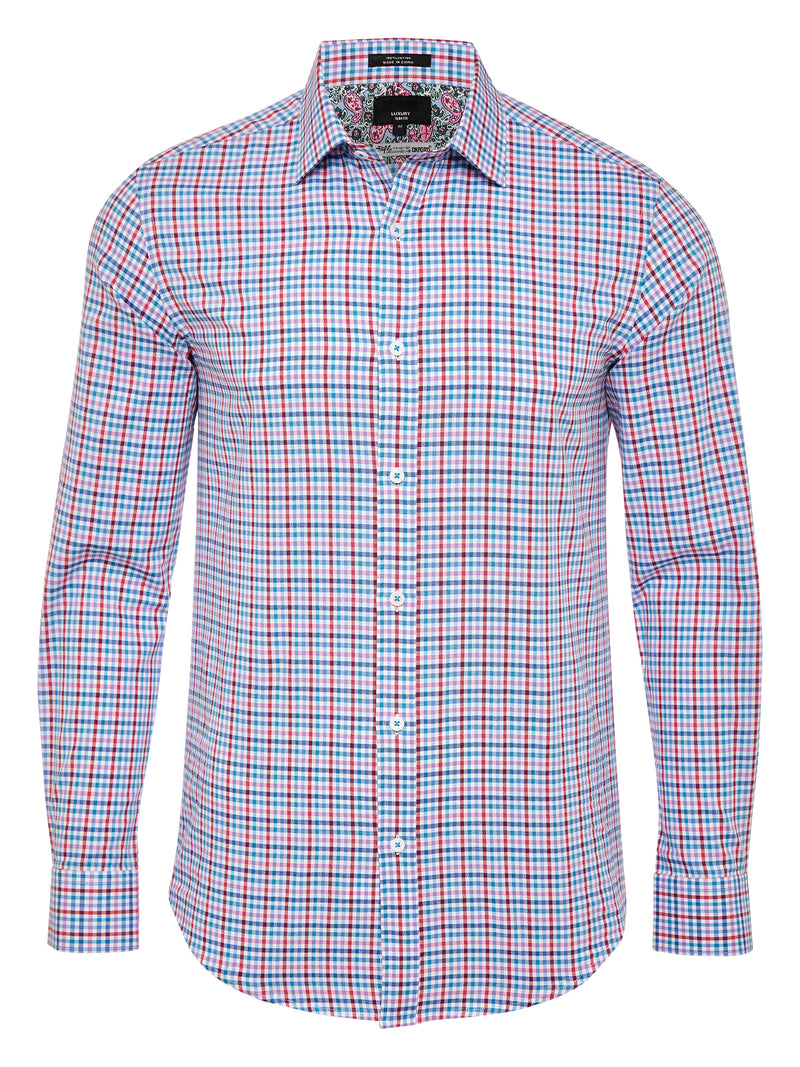 BECKTON LUX MULTI CHECKED SHIRT RED MULTI