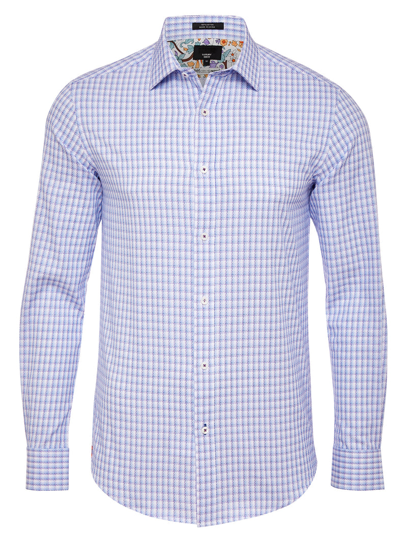 BECKTON LUXURY CHECKED SHIRT PURPLE