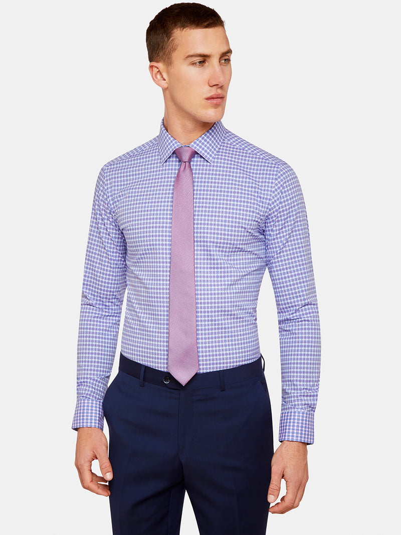 BECKTON LUXURY CHECKED SHIRT PURPLE