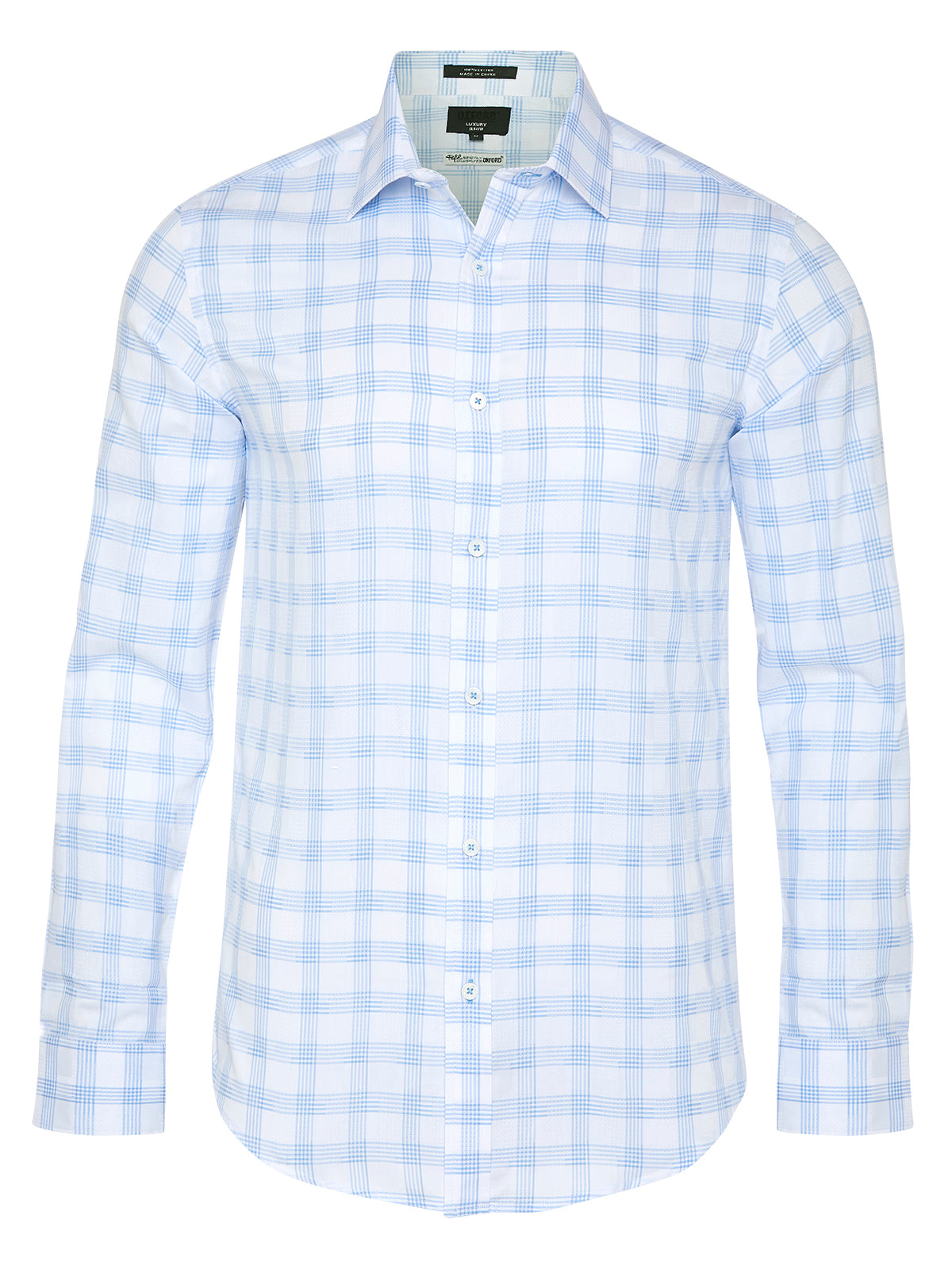 BECKTON LUXURY CHECKED SHIRT WHITE/SKY