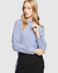 SAVANNA PINSTRIPE SHIRT WOMENS SHIRTS