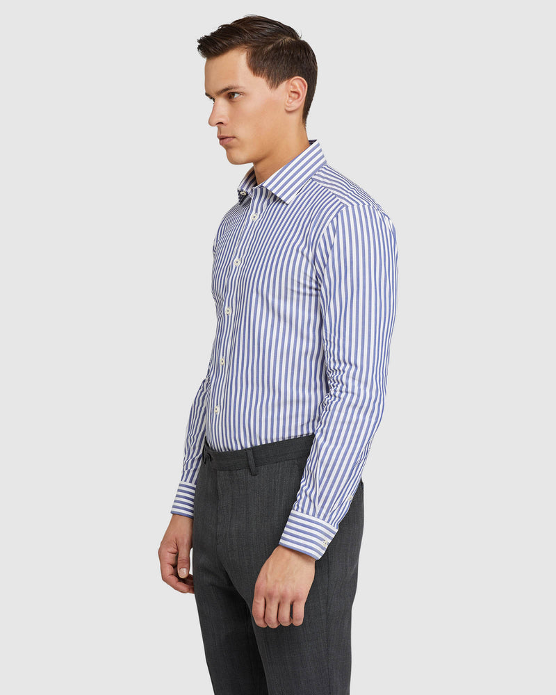 BECKTON STRIPED DOBBY SHIRT BLUE