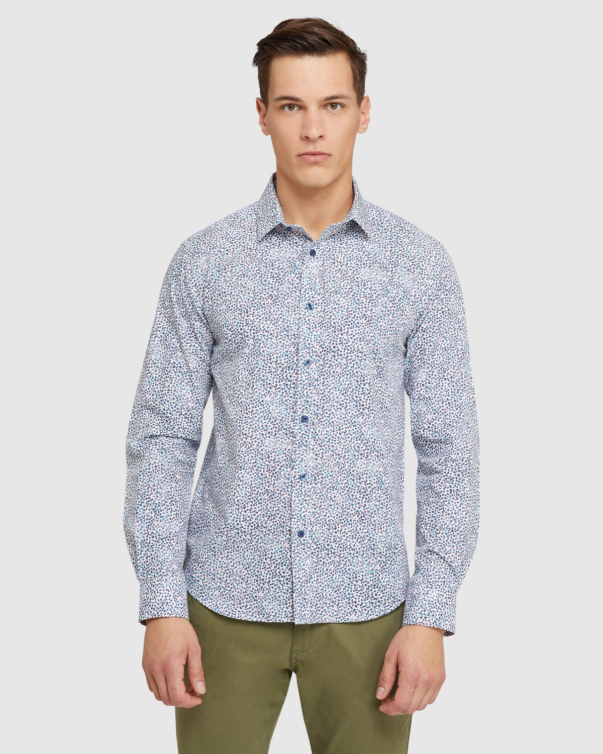 KENTON PRINTED LUXURY SHIRT BLUE/RED