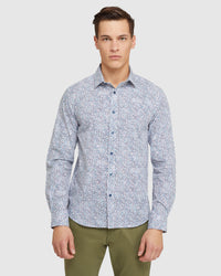 KENTON PRINTED LUXURY SHIRT BLUE/RED