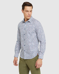 KENTON PRINTED LUXURY SHIRT BLUE/RED