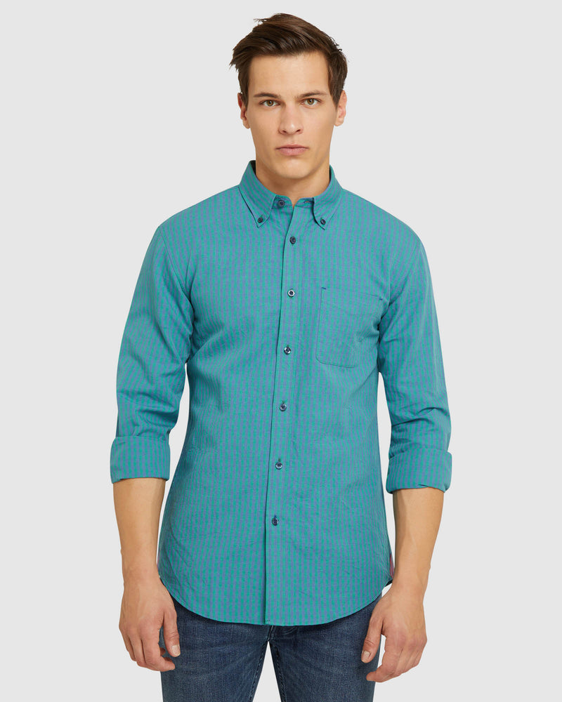 UXBRIDGE LINEN COTTON CHECK SHIRT