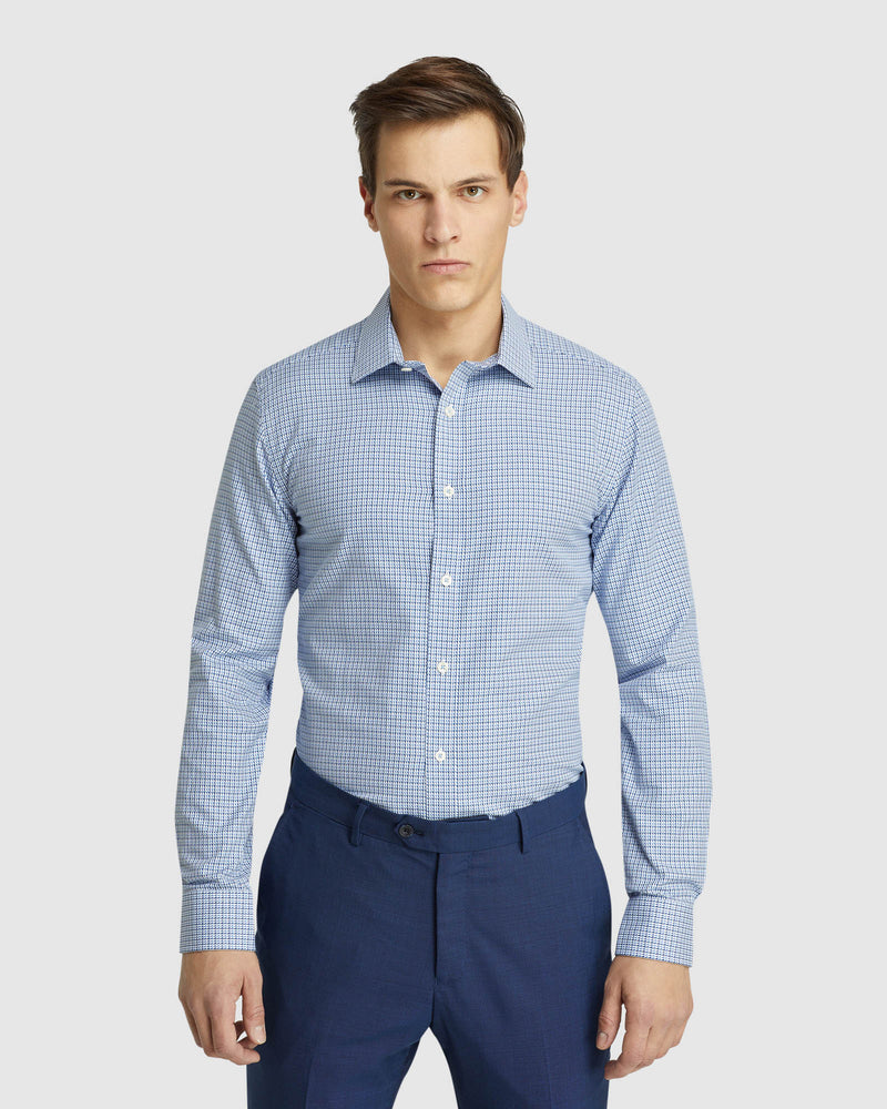 BECKTON DOBBY SHIRT BLUE